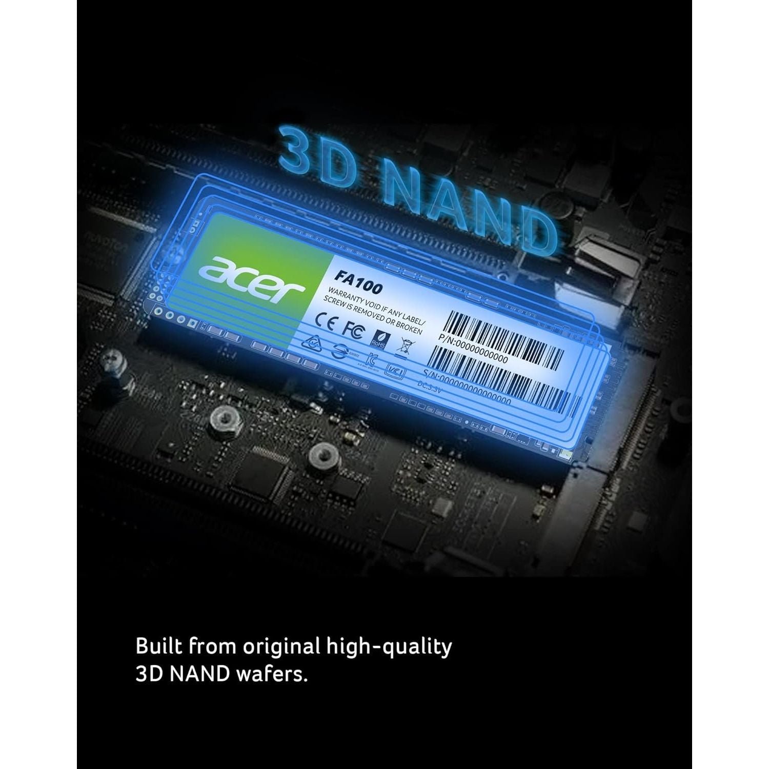 Acer FA100 NVMe SSD 1TB, M.2 2280 PCIe 3.0, Read Speed Up to 3500 MB/s, Internal PC Solid State Drive with SLC Cache for Laptop and Desktop Upgrade - BL.9BWWA.120 - 7
