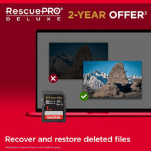 SanDisk 128GB Extreme PRO SDXC card, SD Card, V60 Memory card, 6K & 4K UHD, up to 280 MB/s, Shock, Temperature, Water and X-Ray Proof, RescuePro Deluxe data recovery software, UHS-II, Class 10, U3 - 2