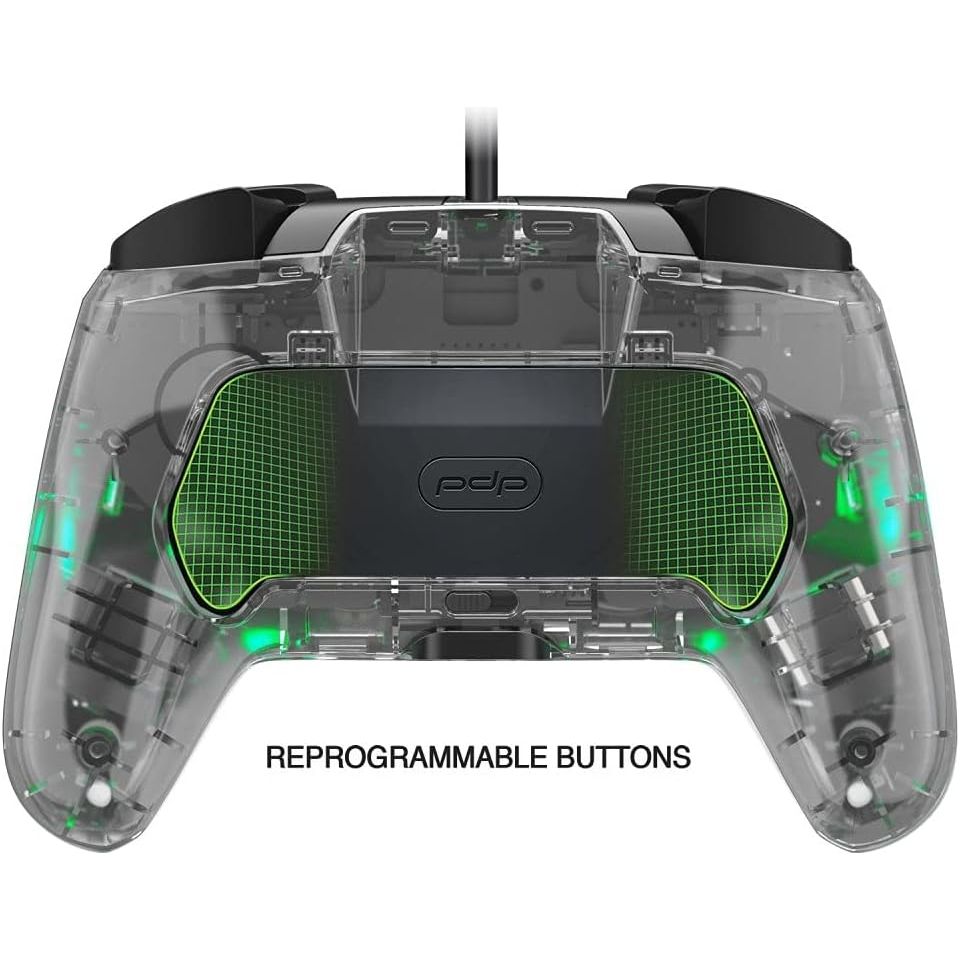 PDP Afterglow Deluxe+ LED Wired Gaming Controller - Licensed by Nintendo for Switch and OLED - RGB Hue Color Lights - See through Gamepad Controller - 3.5 mm Jack - Dual Vibration - Paddle Buttons - 2