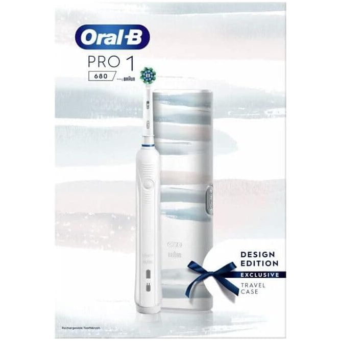 Oral B Pro 1 680 Cross Action Rechargeable Electric Toothbrush + Travel Case - 3