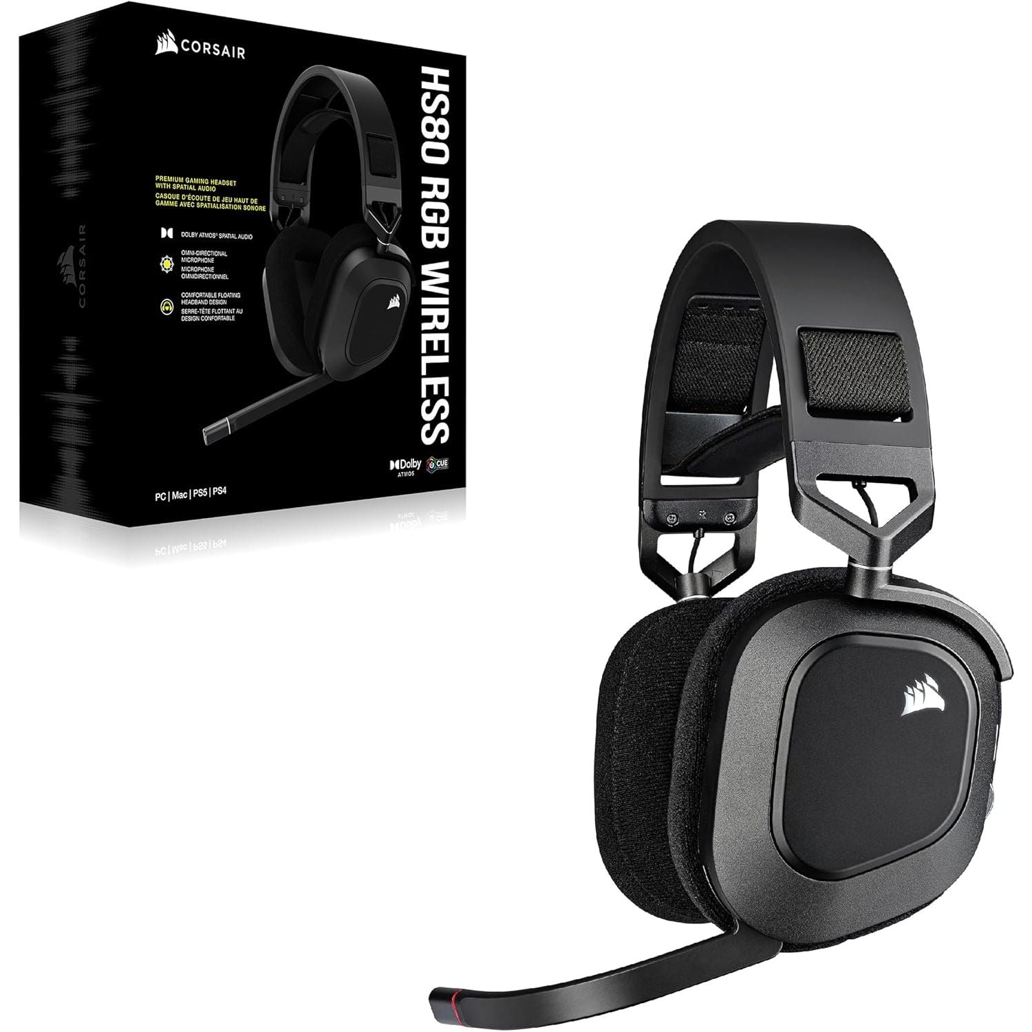 CORSAIR HS80 RGB Wireless Gaming Headset - Black - 2