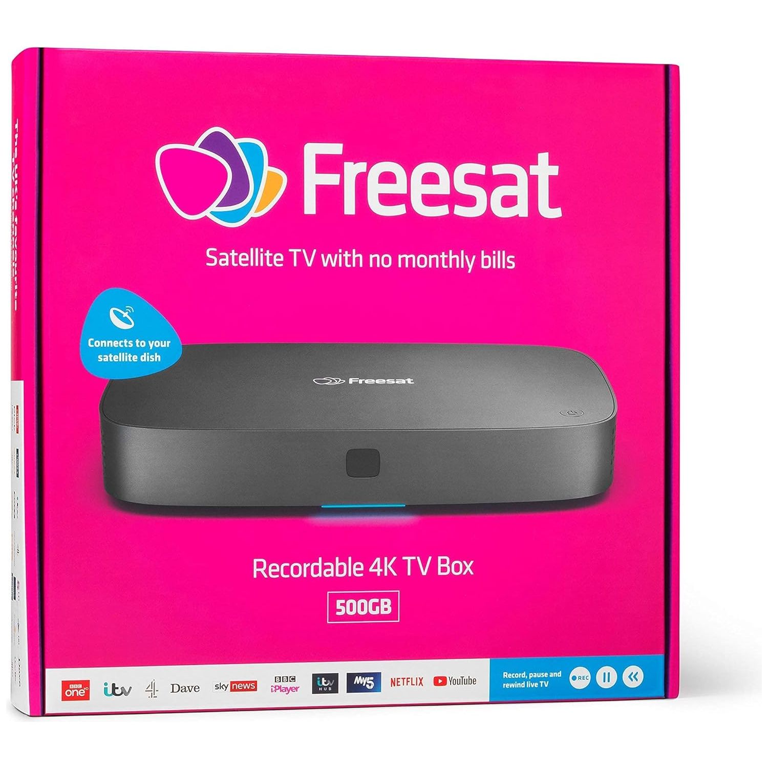 FREESAT UHD-4X Smart 4K Ultra HD Digital TV Recorder - 500 GB - 3