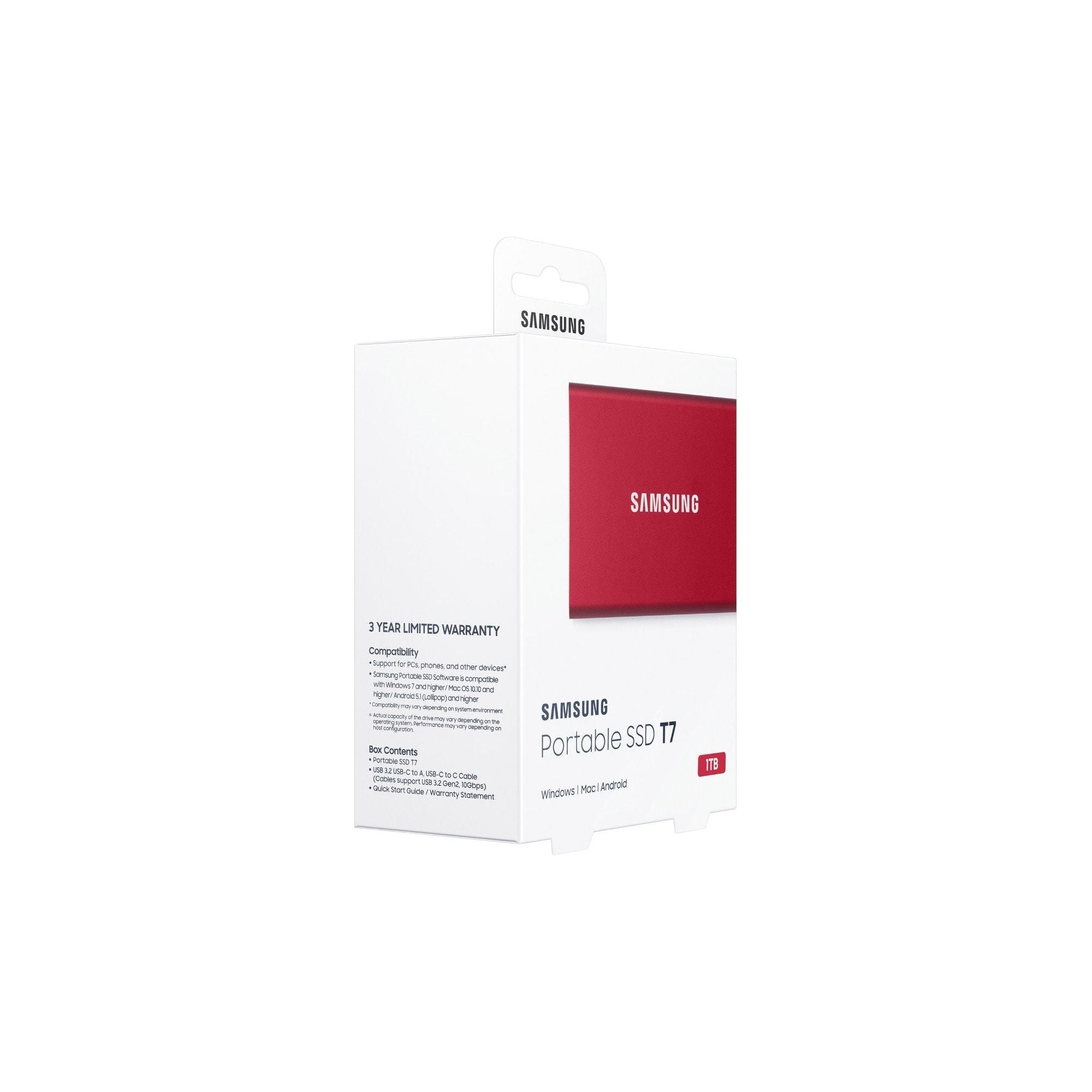 Samsung Portable SSD T7 1TB - Red - 3