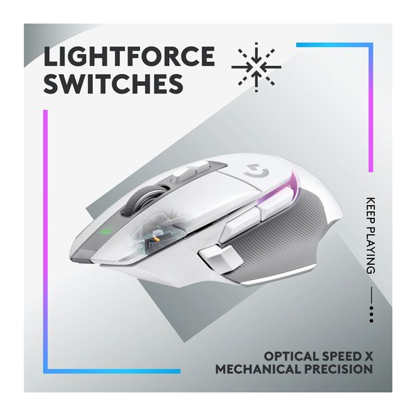 LOGITECH G502 X Plus Lightspeed Wireless Optical Gaming Mouse - White - 2