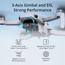 DJI Mini 4K Fly More Combo, Drone with 4K UHD Camera for Adults, Under 249 g, 3-Axis Gimbal Stabilization, 10km Video Transmission, Auto Return, 3 Batteries for 93-Min Max Flight Time, QuickShots - 5