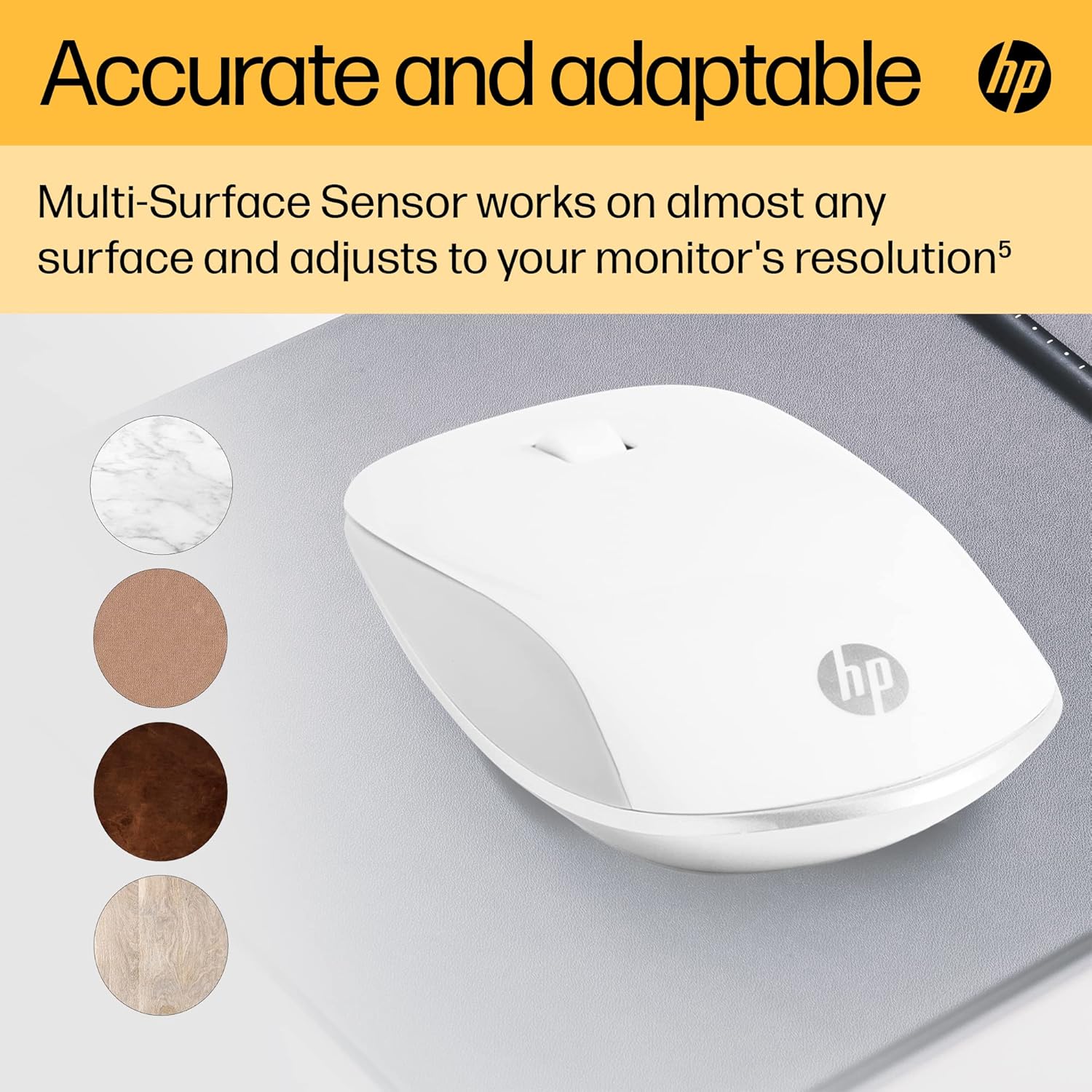 HP 410 Slim Silver Wireless Optical Mouse - White - 8