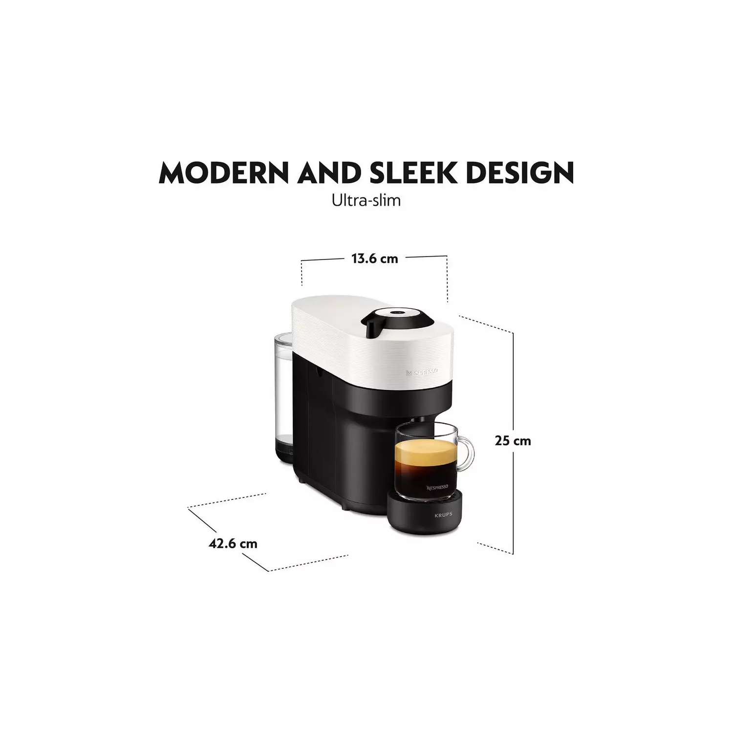 NESPRESSO by Krups Vertuo Pop XN920140 Smart Coffee Machine - White - 3