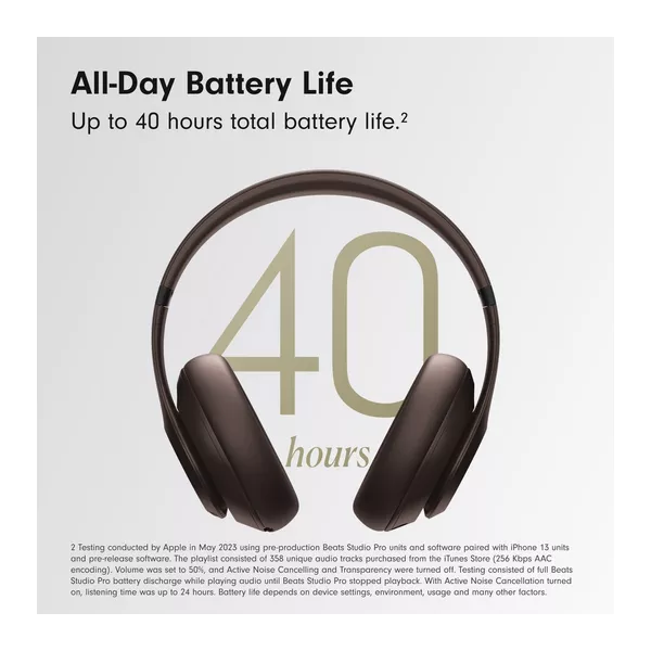 BEATS Studio Pro Wireless Bluetooth Noise-Cancelling Headphones - Deep Brown - 3
