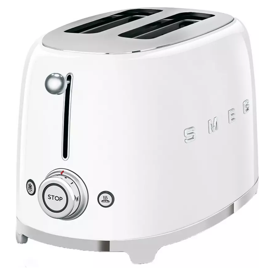 Smeg TSF01WHUK 50's Style Retro 2 Slice Toaster - White - 5