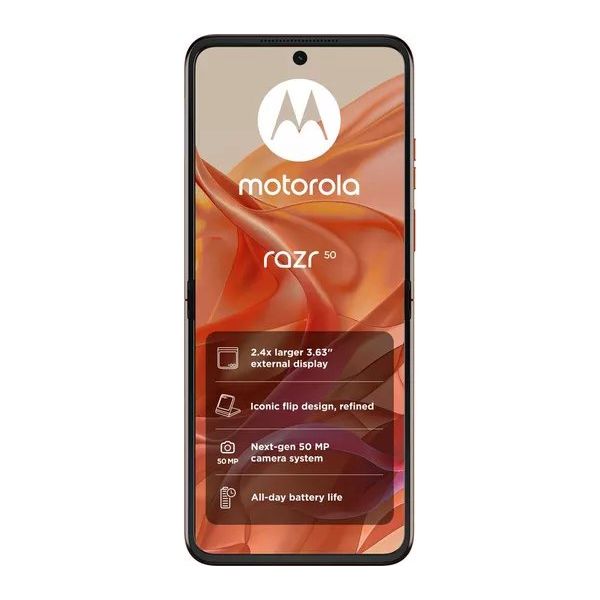 MOTOROLA Razr 50, 256 GB Spritz Orange - Unlocked - 1