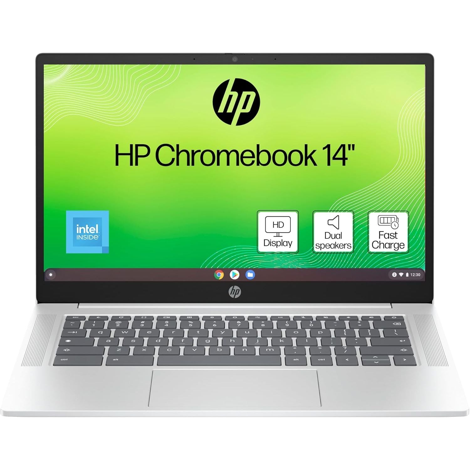 HP Chromebook 14a-nf0002na - 14in HD - Intel N100 - 4GB RAM - 128GB SSD - Silver - 2