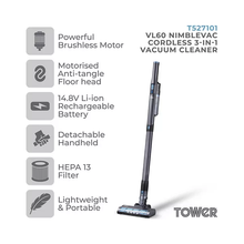 TOWER VL60 NimbleVac Cordless Vacuum Cleaner - Black - 3