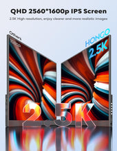 HONGO Portable Monitor 2.5K 18" 2560x1600P Laptop Monitor Screen IPS Extender Monitor with Speakers & HDMI/USB Type C Port Second Screen for Laptop - M180Q02D - 2