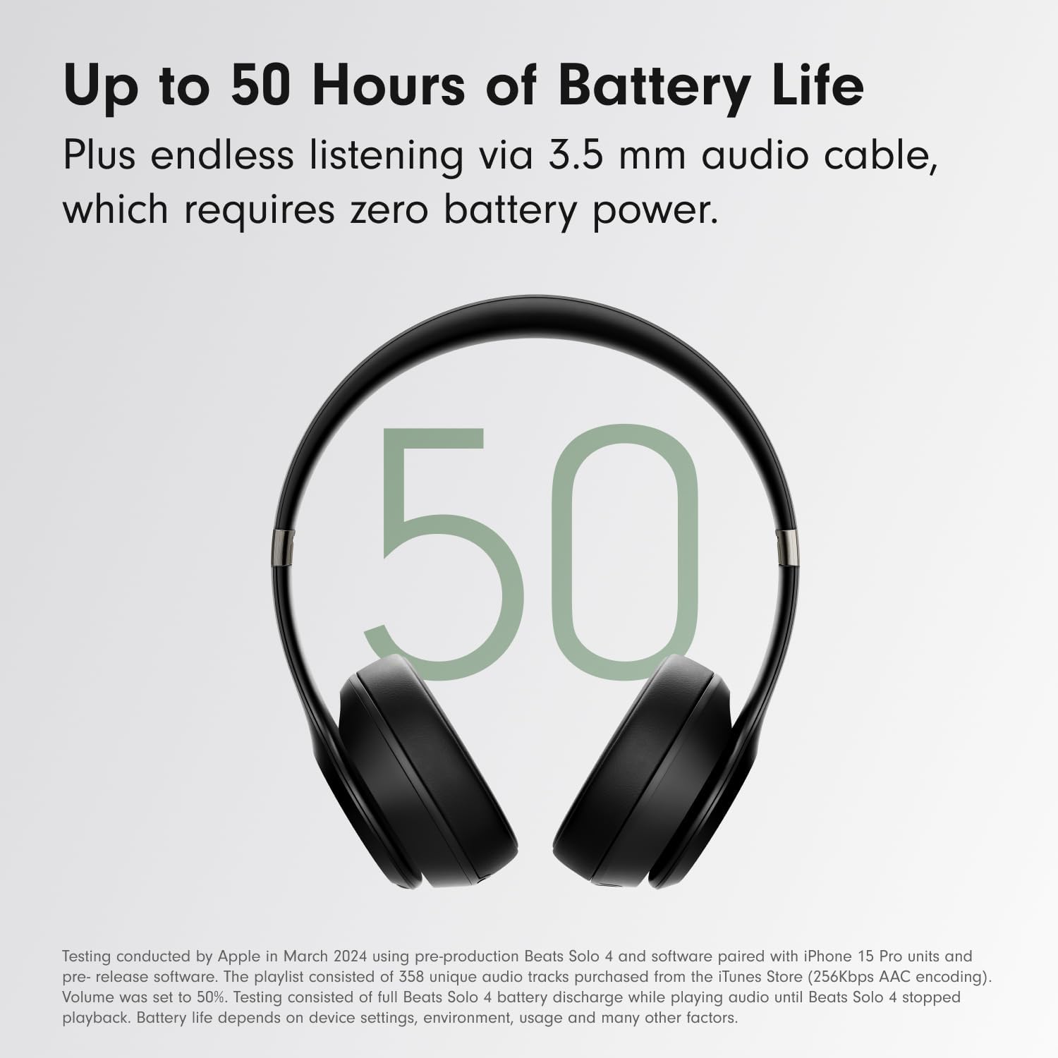 Beats Solo 4 – Wireless Bluetooth On-Ear Headphones, Apple & Android Compatible, Up to 50 hours of Battery Life – Black & Gold - 5