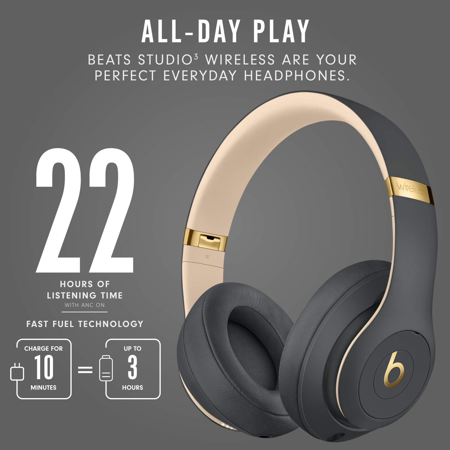 Beats Solo 4 – Wireless Bluetooth On-Ear Headphones, Apple & Android Compatible, Up to 50 hours of Battery Life – Black & Gold - 2