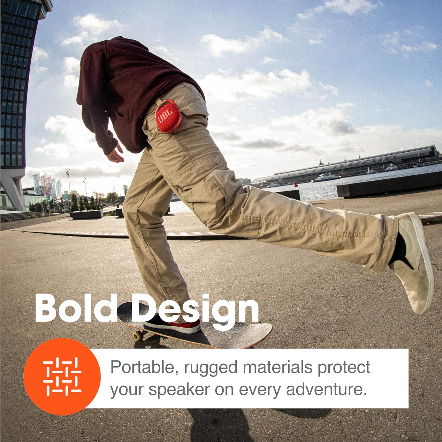 JBL Clip 4 Portable Bluetooth Speaker Compact, Durable and Versatile Sound - Black/Orange - 5
