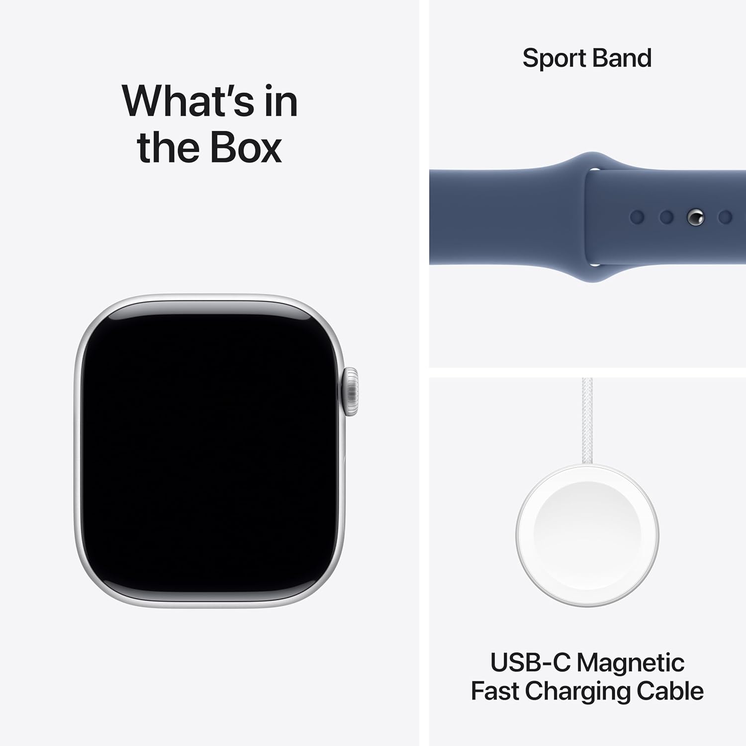 Apple Watch Series 10 GPS 46 mm Smartwatch with Silver Aluminium Case with Denim Sport Band - M/L. Fitness Tracker, ECG App, Always-On Retina Display, Water Resistant - 5