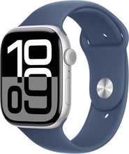 Apple Watch Series 10 GPS 46 mm Smartwatch with Silver Aluminium Case with Denim Sport Band - M/L. Fitness Tracker, ECG App, Always-On Retina Display, Water Resistant - 1