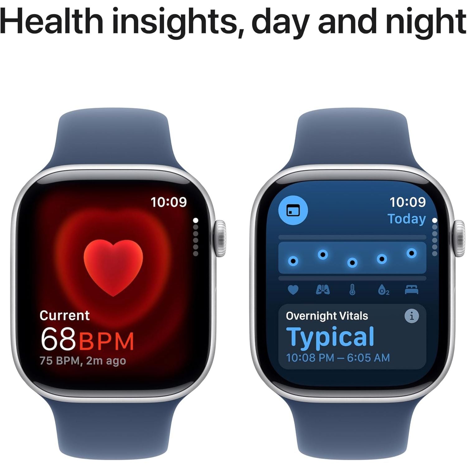 Apple Watch Series 10 GPS 46 mm Smartwatch with Silver Aluminium Case with Denim Sport Band - M/L. Fitness Tracker, ECG App, Always-On Retina Display, Water Resistant - 4