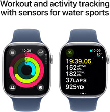 Apple Watch Series 10 GPS 46 mm Smartwatch with Silver Aluminium Case with Denim Sport Band - M/L. Fitness Tracker, ECG App, Always-On Retina Display, Water Resistant - 3