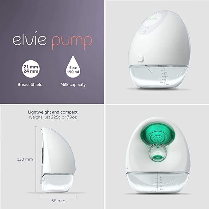 Elvie Breast Pump | Double Electric Breast Pump (24mm/28mm Nipple Shields) - Breast Pump Hands Free Tubeless Wearable Breast Pump - 6