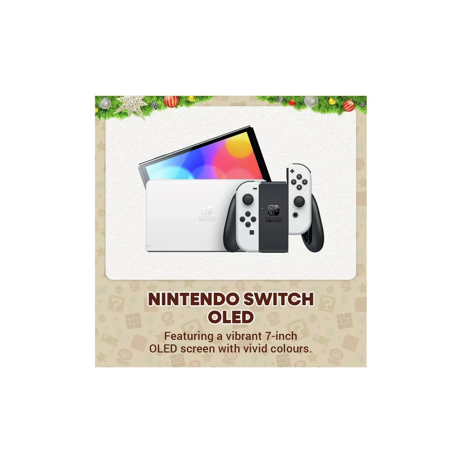 Nintendo Switch OLED (White) + Mario Kart 8 Deluxe + 12-Month Nintendo Switch Online Membership - 2