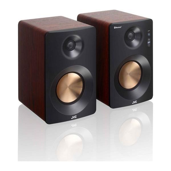 JVC XS-D629BM 2.0 Bluetooth Bookshelf Speakers - Walnut - 2