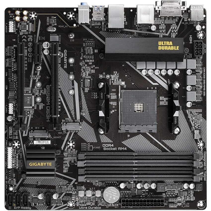 Gigabyte B550M DS3H Motherboard High-Performance AM4 Platform for AMD Ryzen - 2