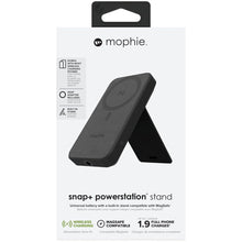 ZAGG mophie Snap+ Powerstation Stand, Magnetic and portable wireless battery, compatible with MagSafe, 10,000mAh internal battery, Black - 1