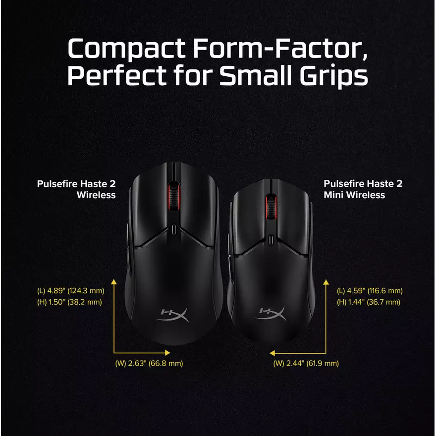 HyperX Pulsefire Haste 2 Mini Wireless Gaming Mouse - Black - 5