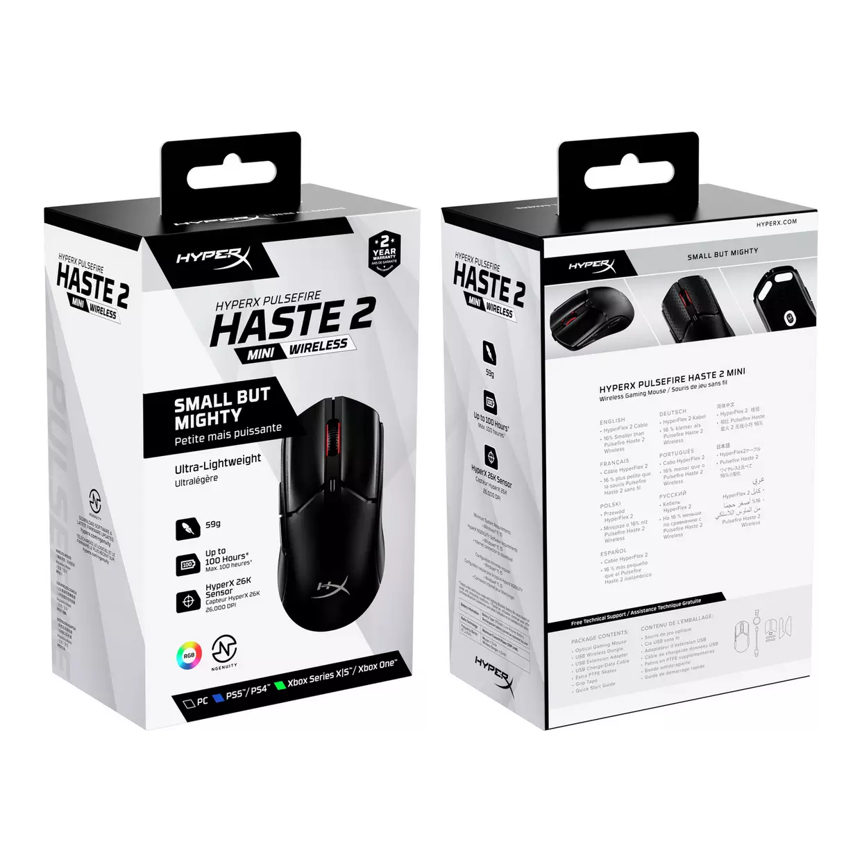HyperX Pulsefire Haste 2 Mini Wireless Gaming Mouse - Black - 11
