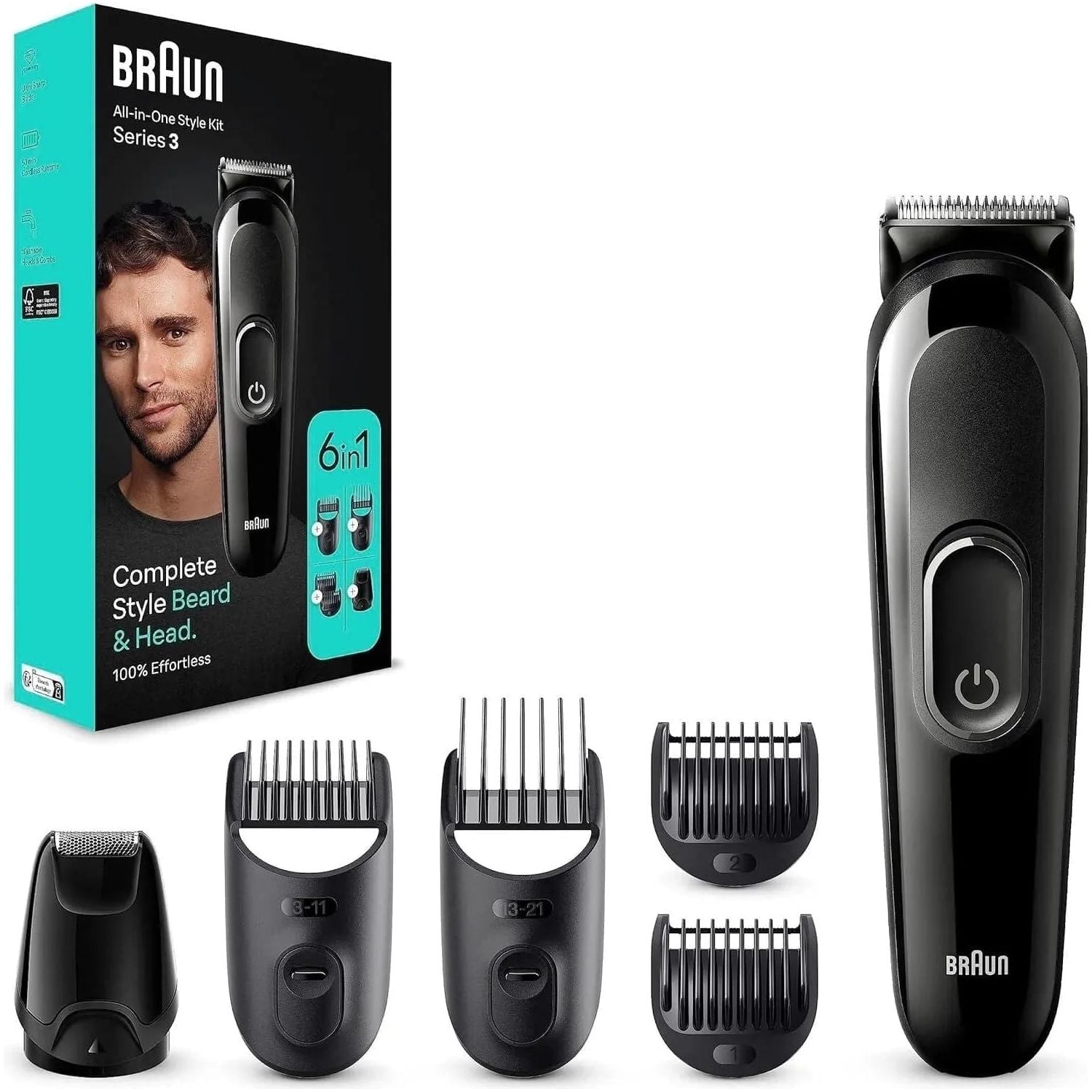 Braun All-In-One Style Kit Series 3 MGK3410, 6-in1 Kit For Beard, Hair - 1