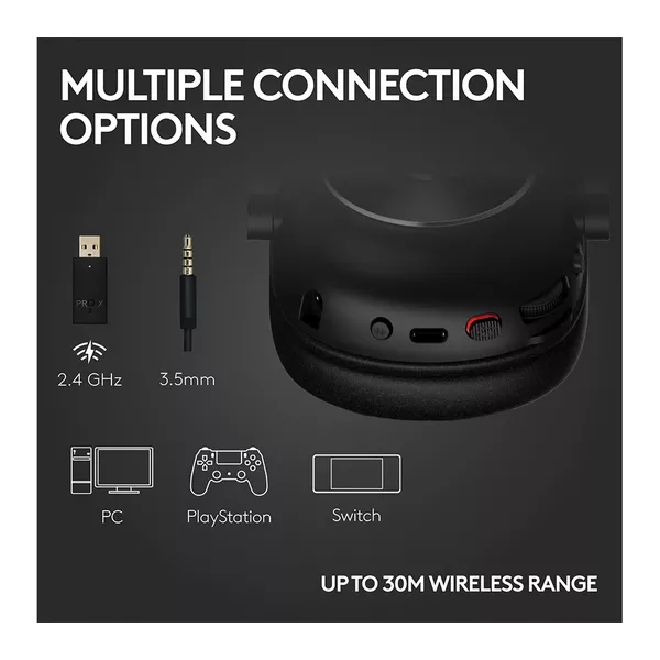 LOGITECH PRO X 2 Graphene Driver LIGHTSPEED Wireless 7.1 Gaming Headset - Black - 5