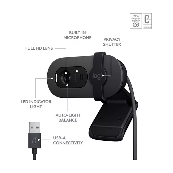 Logitech Brio 100 Full HD Webcam - 6