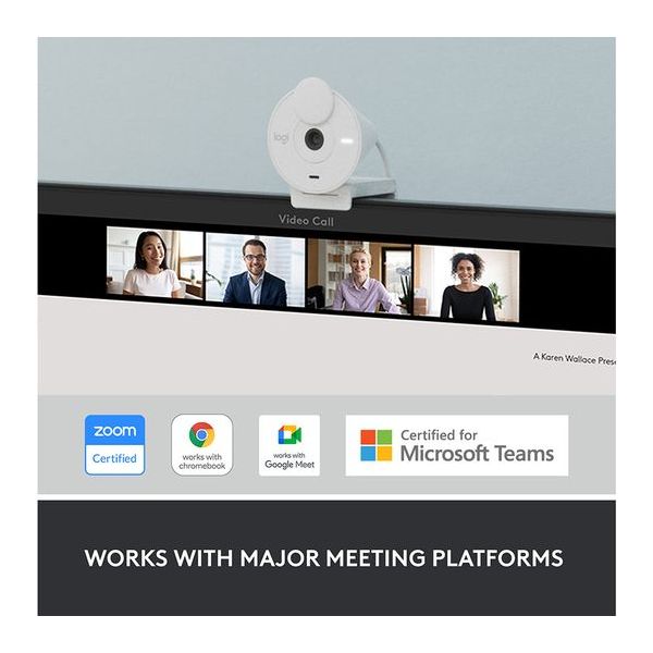 LOGITECH Brio 300 Full HD Webcam - Off-White - 7