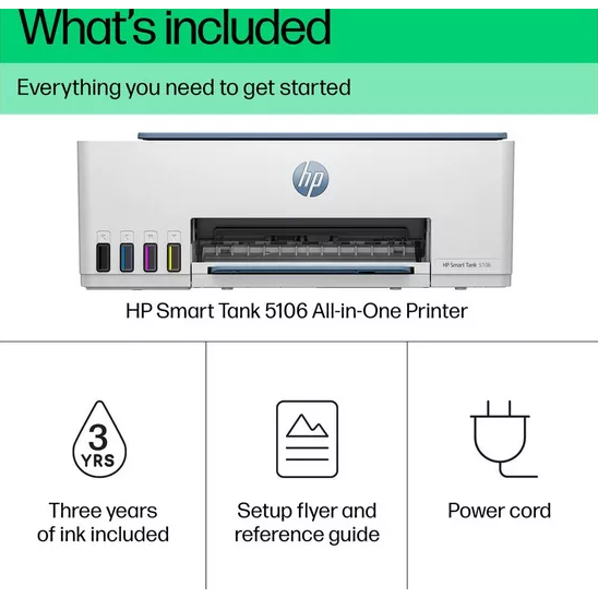 HP Smart Tank 5106 All-in-One Wireless Inkjet Printer - 10