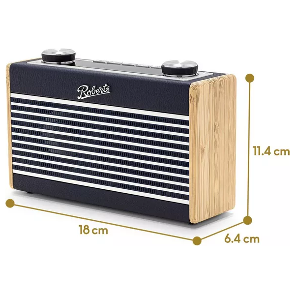 ROBERTS Rambler Uno Portable DAB+/FM Retro Bluetooth Radio – Navy Blue - 4