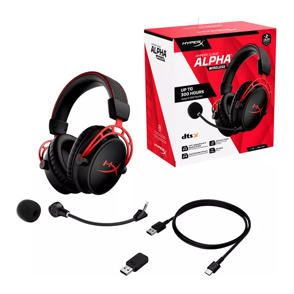 HYPERX Cloud Alpha Wireless Gaming Headset - Black & Red - 8
