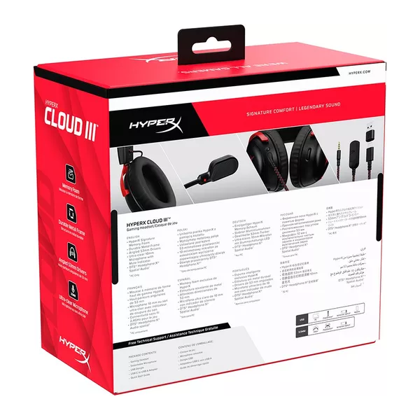 HYPERX Cloud III Wired Gaming Headset Black & Red - 10