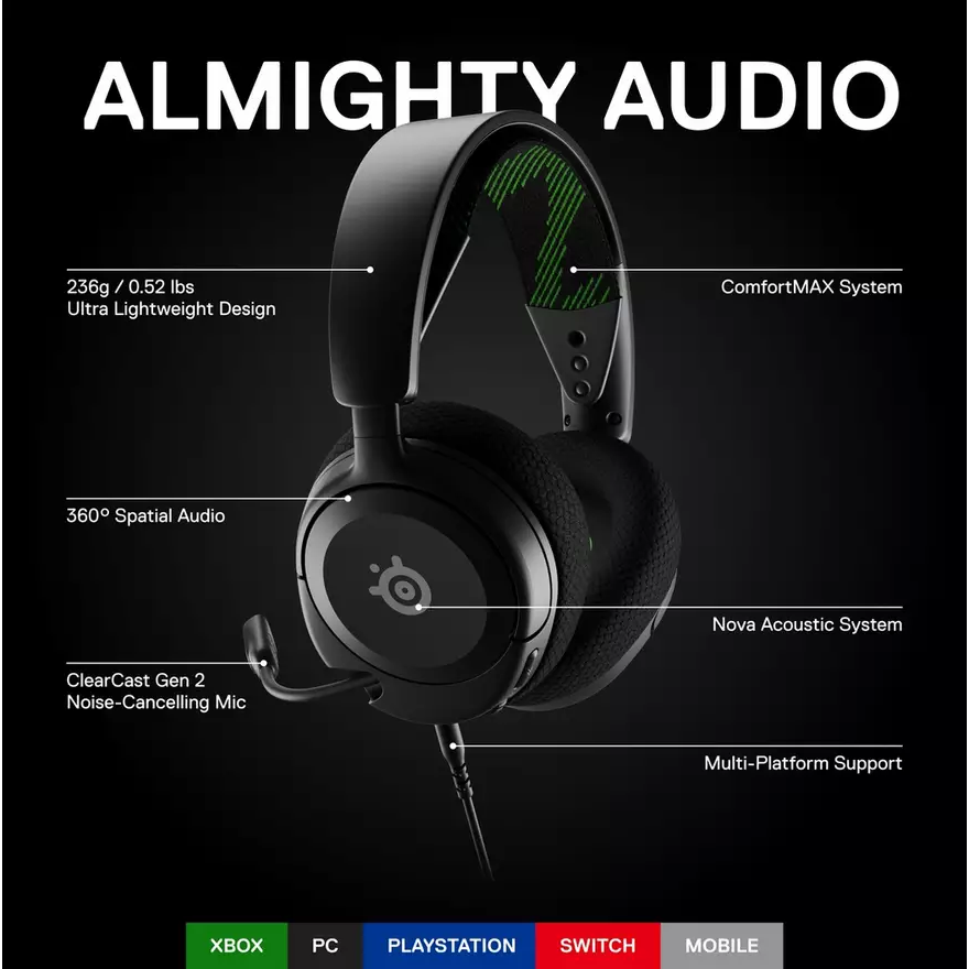 SteelSeries Arctis Nova 1X Xbox,PC,PS5,Switch Gaming Headset - 2