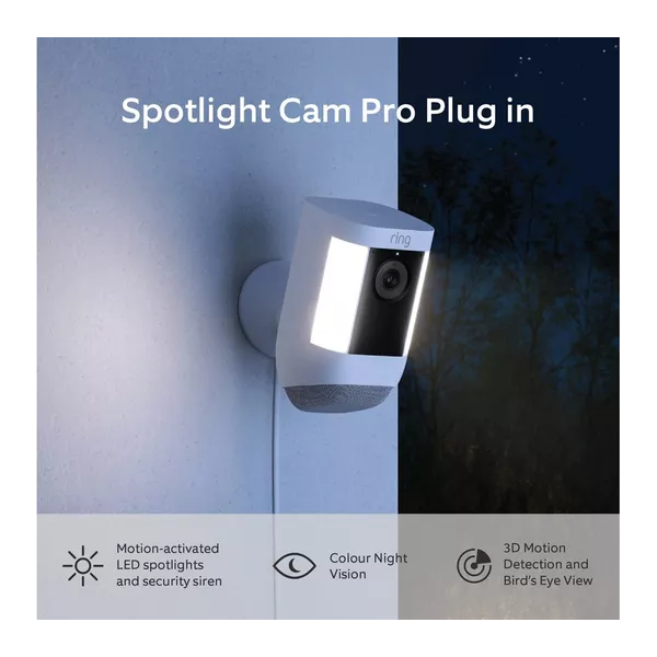 Buy Alann Trading Limited,RING Spotlight Cam Pro 2K WiFi Security Camera - Plug-in, White - Gadcet UK | UK | London | Scotland | Wales| Near Me | Cheap | Pay In 3 | Security Monitors & Recorders