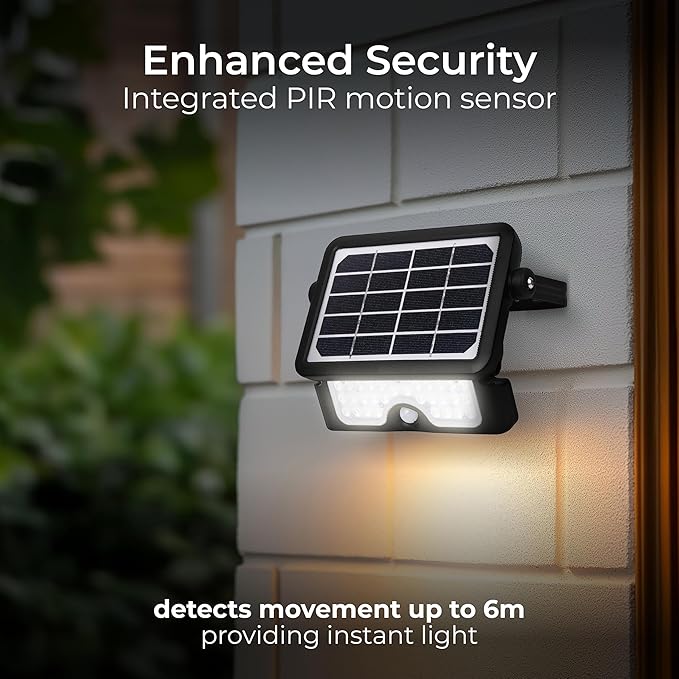 Buy Gadcet Dagenham,Luceco Solar LED Floodlight with PIR – 5W, 550lm, IP65, Adjustable Security Light, Black (LEXSF6B40) - Gadcet UK | UK | London | Scotland | Wales| Near Me | Cheap | Pay In 3 | Lighting