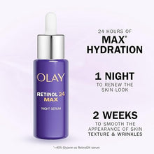 Olay Retinol 24 MAX Night Serum – Anti-Ageing Face Care with +40% Glycerin, Smooths, Renews & Hydrates, 40ml