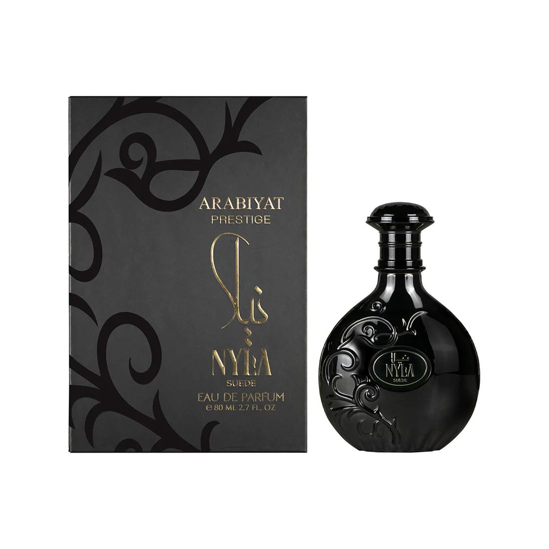 <img src="arabiyat-nyla-suede-edp-80ml.jpg" alt="Arabiyat Nyla Suede Unisex 80 ml Eau de Parfum bottle">