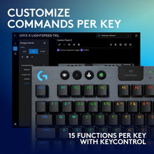 Logitech G915 TKL LIGHTSPEED Wireless Gaming Keyboard - Low-Profile, Double-Shot PBT Keycaps, RGB Backlighting, GL Brown Tactile Switches, QWERTY UK Layout - Black