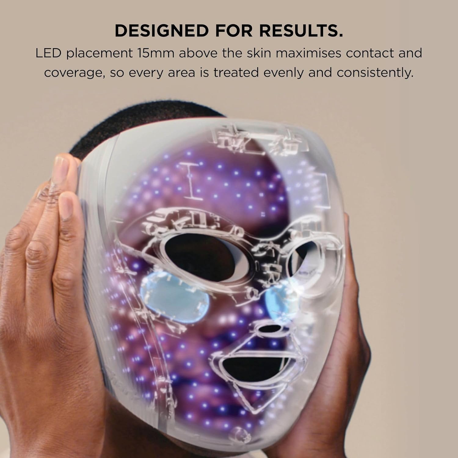 Shark CryoGlow LED Face Mask FW312UKPK – Under-Eye Cooling, Red & Blue LED, Infrared Light Therapy, Rose Glow