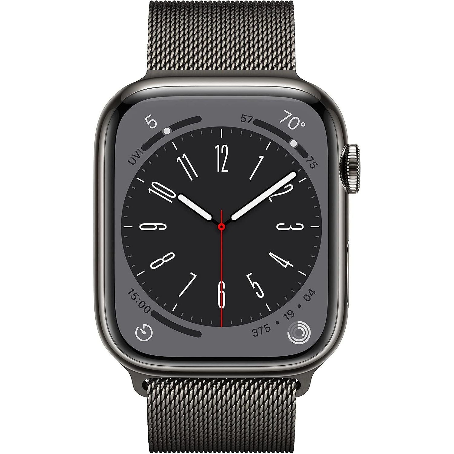 Apple Watch Series 8 (GPS + Cellular 45mm) Smart watch - Graphite Stainless Steel Case with Graphite Milanese Loop