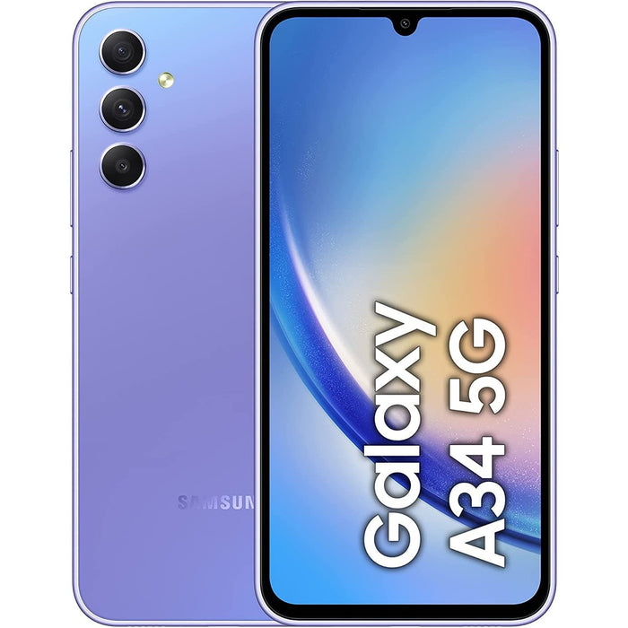 Samsung,Samsung Galaxy A34 5G 8GB RAM, 128GB Storage, Dual Sim, Awesome Violet - Unlocked - International Model - Gadcet.com