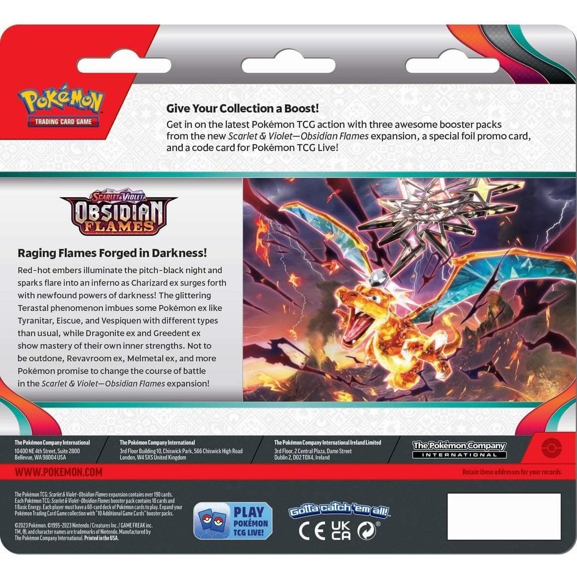Buy Gadcet UK,Pokémon Scarlet & Violet 3 Obsidian Flames 3-Pack Display - Gadcet UK | UK | London | Scotland | Wales| Near Me | Cheap | Pay In 3 | Toys & Games