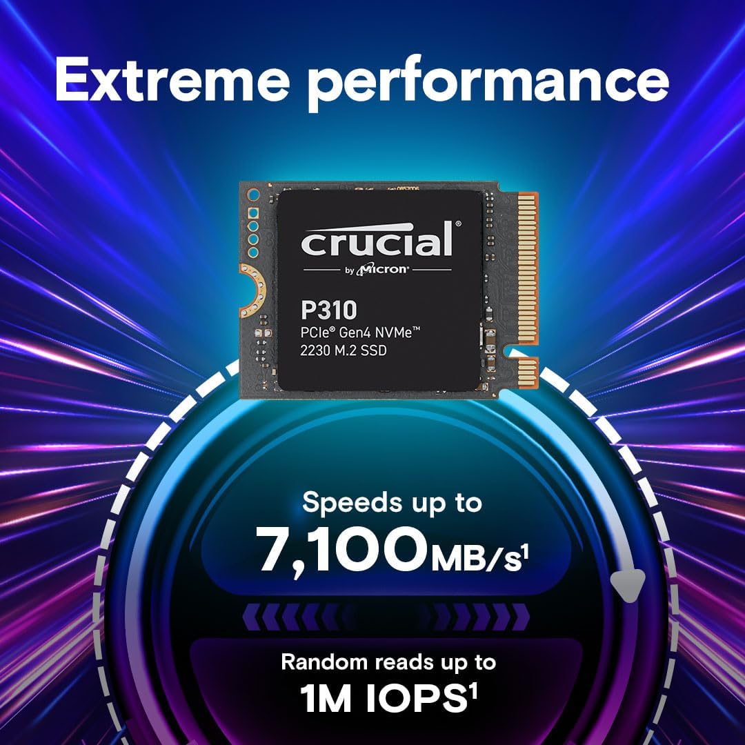 Buy Crucial,Crucial P310 1TB M.2 2230 NVMe PCIe Gen4 SSD – Up to 7,100MB/s, Compatible with Steam Deck, ASUS ROG Ally, MSI Claw & Microsoft Surface – CT1000P310SSD2 - Gadcet UK | UK | London | Scotland | Wales| Near Me | Cheap | Pay In 3 | Hard Drives
